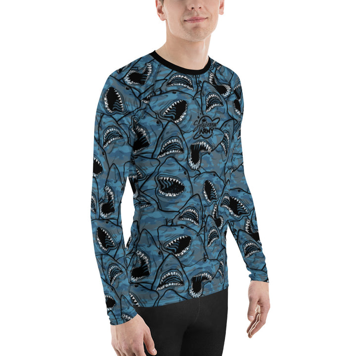 MENS Eco-friendly Shark Camo Rash Guard