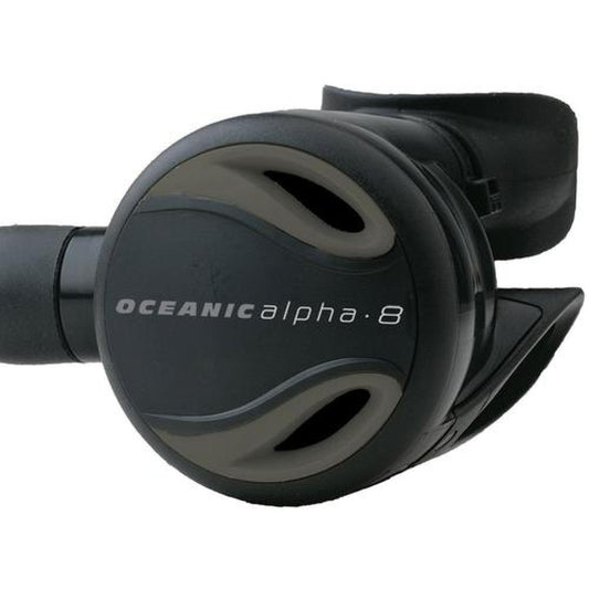 Oceanic Alpha 8 Second Stage (Black/Grey) – Reliable Lightweight Regulator Product Photo