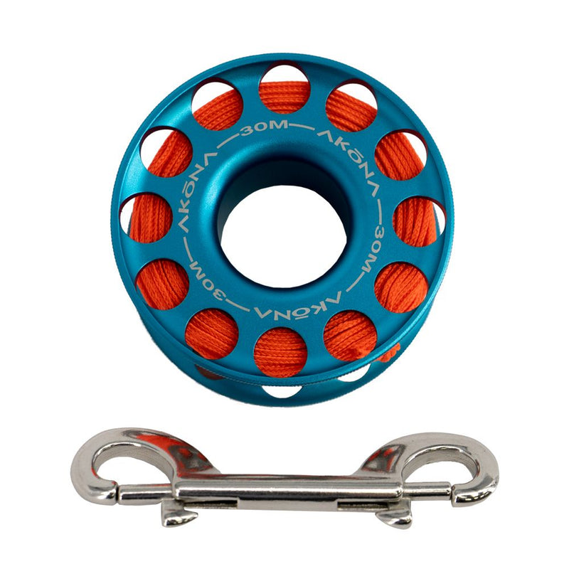 Aluminum Spool 30M / 100FT Blue-Scuba Schools of America