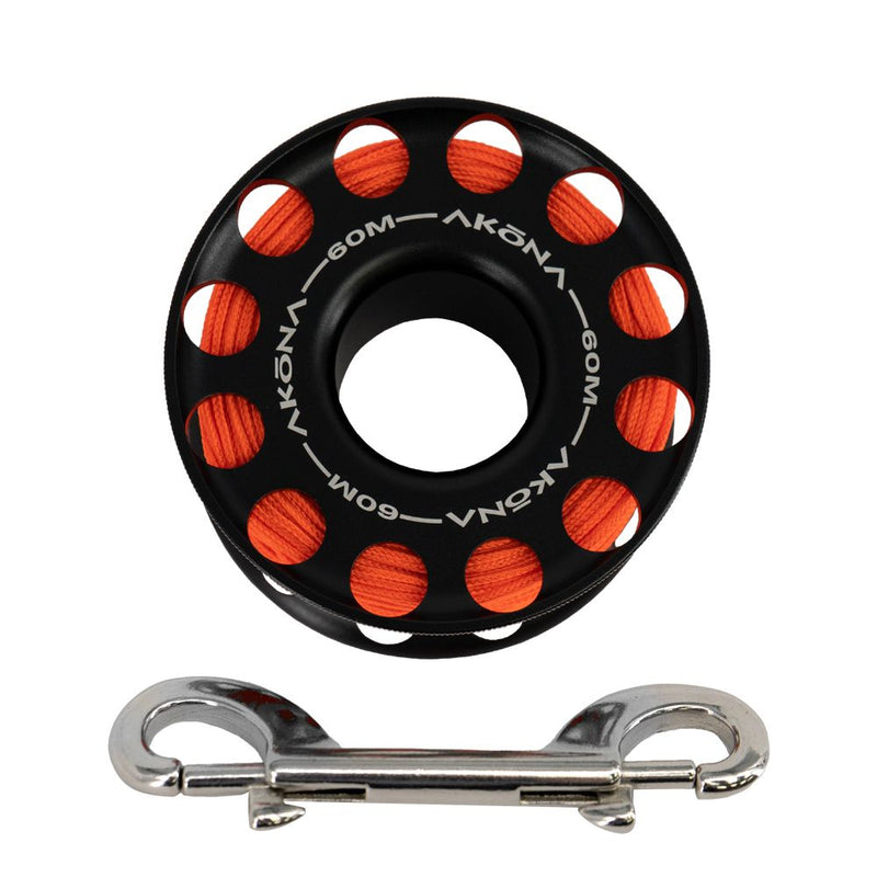 Aluminum Spool 60M / 200FT Black-Scuba Schools of America