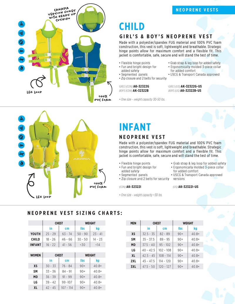 Child Boys Neoprene Vest-Scuba Schools of America