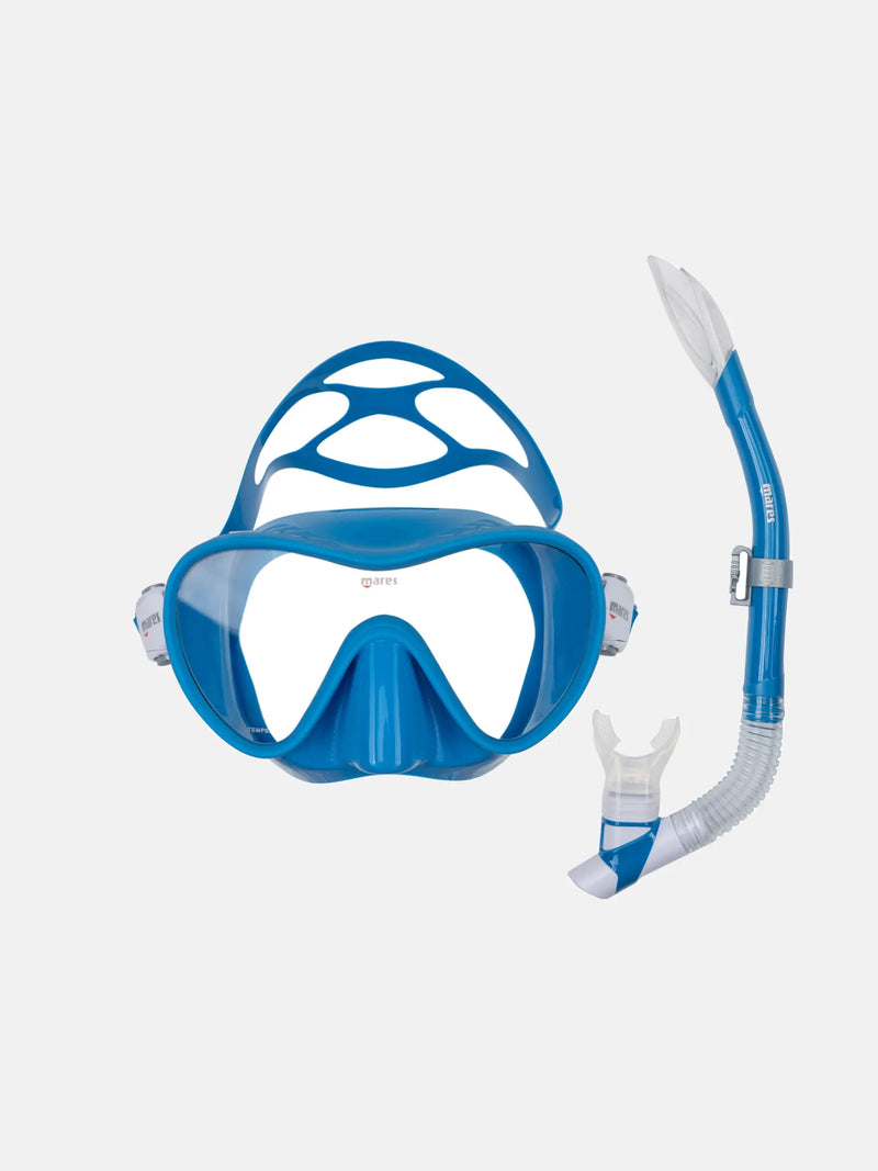 Combo TROPICAL Snorkeling Set, Premium Mask and Dry-Top Snorkel for Relaxed Diving-Scuba Schools of America