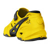 Crosskix 2.0 Yellowjacket water shoe rear three-quarter angle view highlighting yellow body with black heel support and ventilation holes