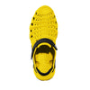 Crosskix 2.0 Yellowjacket water shoe top-down view displaying yellow perforated upper with black heel strap and yellow insole visible