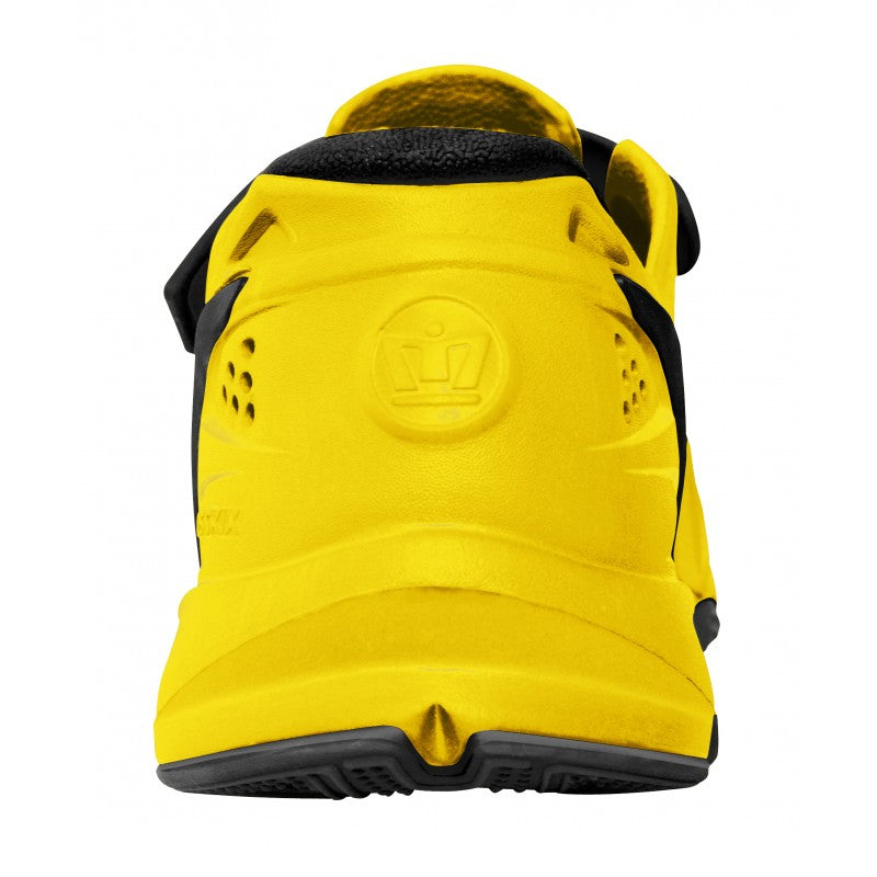 Crosskix 2.0 Yellowjacket water shoe front view showing toe area with perforations and yellow construction with black heel counter