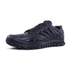 Crosskix APX Blackwater black athletic shoe angled side view displaying ventilation holes and rugged outsole pattern