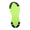 Crosskix APX Charcoal Lime shoe bottom sole view showcasing the bright green flexible outsole with black traction pods and geometric tread pattern