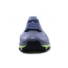Crosskix APX Charcoal Lime running shoe front toe view highlighting the gray upper with ventilation holes and lime green sole contrast