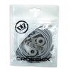 Crosskix Elasti-Laces Set packaged in clear plastic bag with Crosskix branding and logo, showing the complete grey elastic lacing system inside