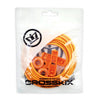 Crosskix Elasti-Laces Set packaged in clear plastic bag with Crosskix branding and logo, showing the complete orange elastic lacing system inside