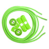 Crosskix Elasti-Laces Set in green featuring elastic shoelaces with two circular branded end caps displaying the Crosskix logo, coiled and ready for use
