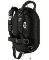 XDEEP ZEOS Deluxe – rear view of single tank BCD with aluminum backplate and padded wing system