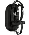 XDEEP ZEOS Deluxe – close-up rear shot highlighting stainless backplate, tank adapter, and backplate pad