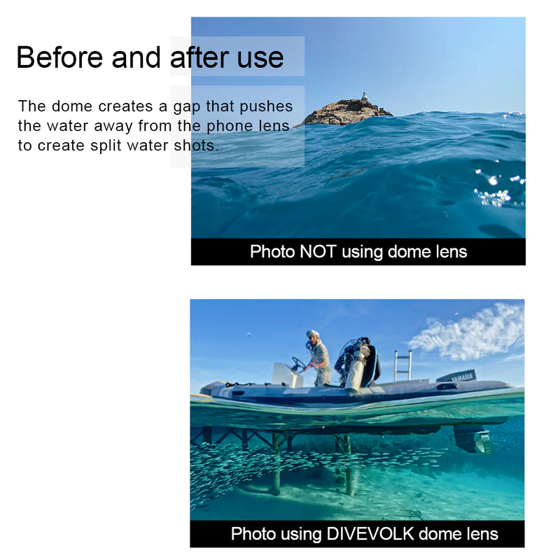 Divevolk Shallow Water Dome Lens for Split Shot Photography Product Photo
