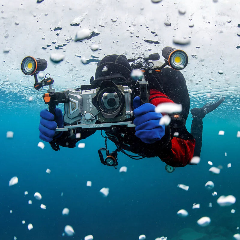 Divevolk Dual Handle Underwater Camera Tray with Ball Heads Product Photo