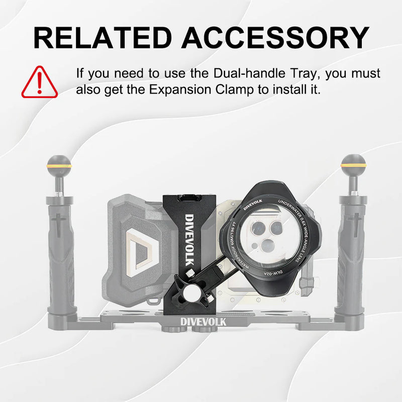 Divevolk Dual Handle Underwater Camera Tray with Ball Heads Product Photo