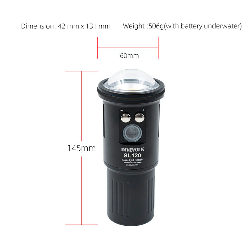 Divevolk SL120 12000 Lumen Underwater Video Light Product Photo