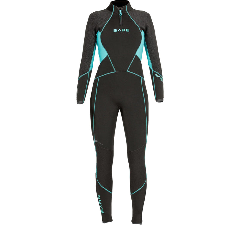7MM EVOKE WOMENS WETSUIT FULL - BLK, AQU