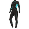 7MM EVOKE WOMENS WETSUIT FULL - BLK, AQU