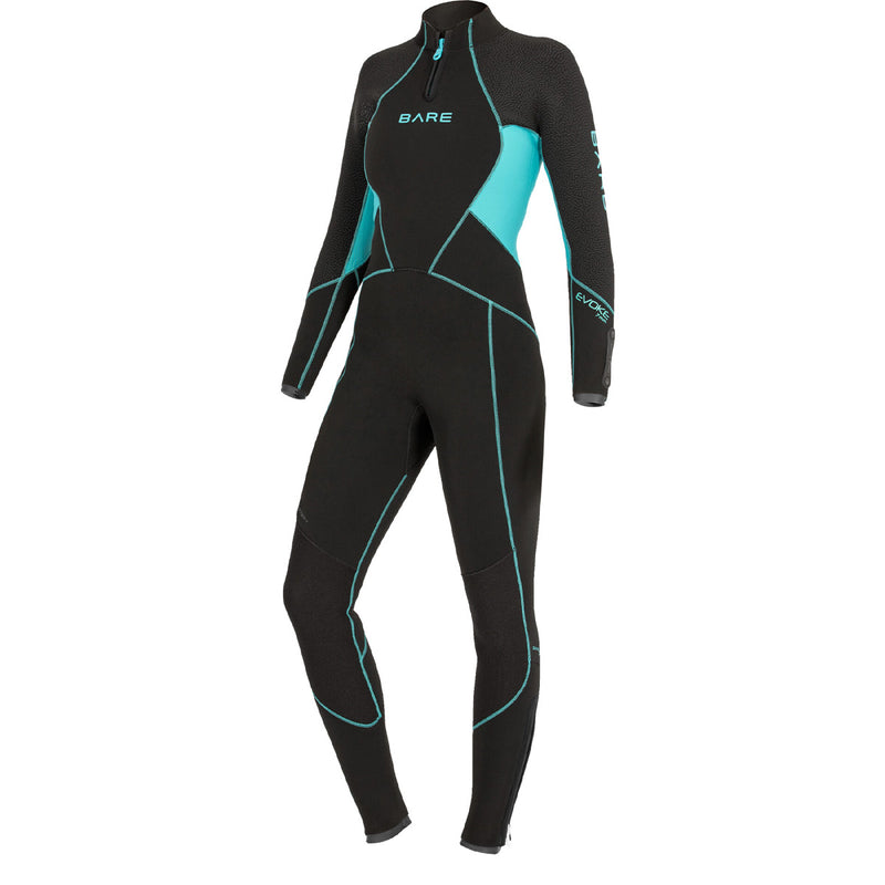 7MM EVOKE WOMENS WETSUIT FULL - BLK, AQU
