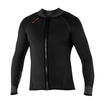 EXOWEAR LONG SLEEVE FRONT ZIP JACKET, MEN'S - BLK/GRY-Scuba Schools of America