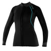 EXOWEAR LONG SLEEVE FRONT ZIP JACKET, WOMEN'S - BLK/GRY-Scuba Schools of America