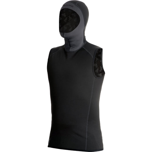 EXOWEAR HOODED VEST, UNISEX - BLK/GRY