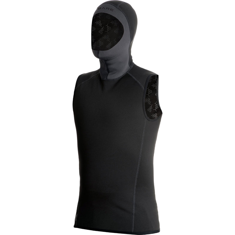 EXOWEAR HOODED VEST, UNISEX - BLK/GRY