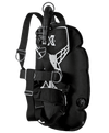 XDEEP GHOST BC – front view showing compact wing profile, minimalist harness, and inflator hose