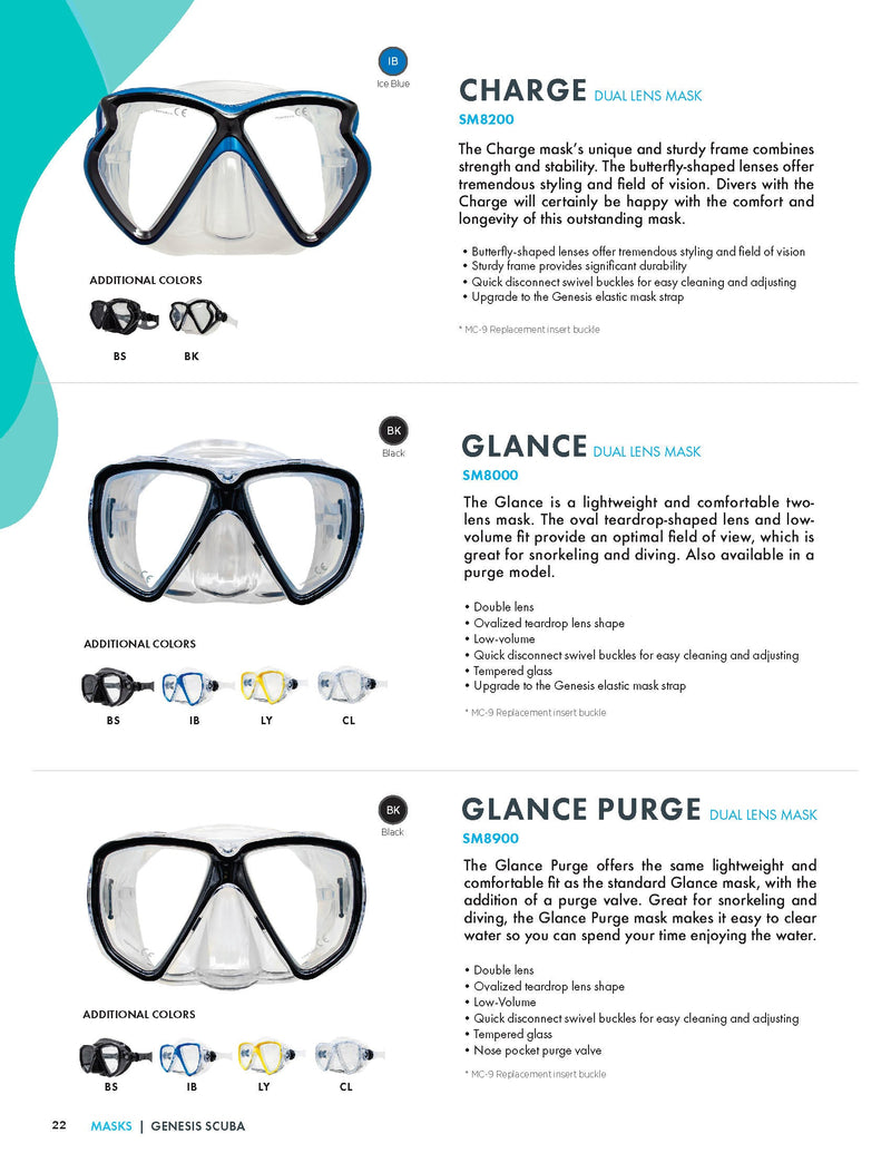 Glance Dual lens Mask-Scuba Schools of America
