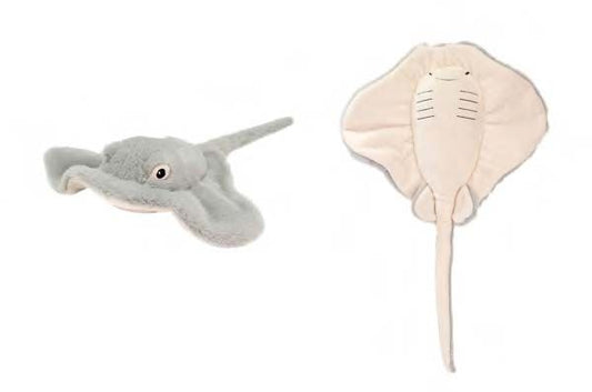 Plush Stingray Toy - Front and Back View