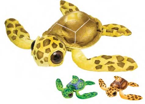 Big-Eyed Plush Sea Turtle – Yellow with Minis