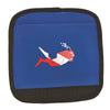 Bright yellow Divers Luggage Grip featuring red and white scuba diver silhouette, black trim, from Innovative Scuba Concepts.