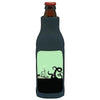 Innovate Scuba Concepts black neoprene bottle koozie featuring white diving mask and crossed speargun design - perfect for scuba diving enthusiasts
