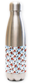 Innovate Scuba Concepts stainless steel water bottle with red crab pattern on light blue background band