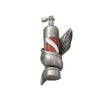 Silver scuba tank with dive flag and fin design pendant showing cylinder valve and regulator details - Innovate Scuba Concepts diving equipment jewelry