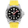 Hawaiian Lifeguard 42mm Black Case Dive Watch with Black Dial and Red Strap