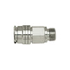 Innovate Scuba Concepts chrome-plated straight-through hose connector with male threaded ends for air hose connections