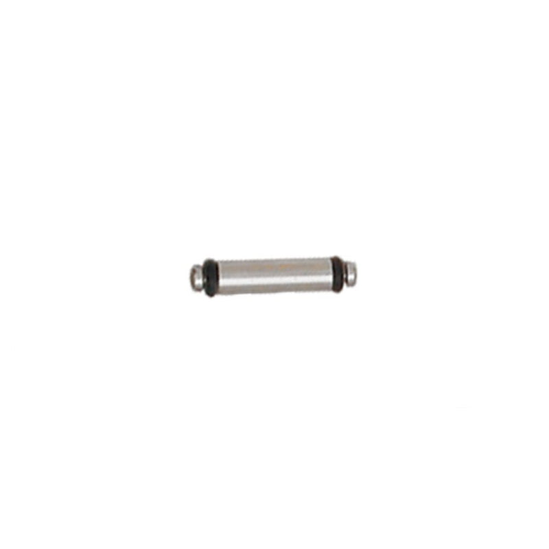 Innovate Scuba Concepts straight-through cylindrical fitting with black end caps for scuba gear fluid connections