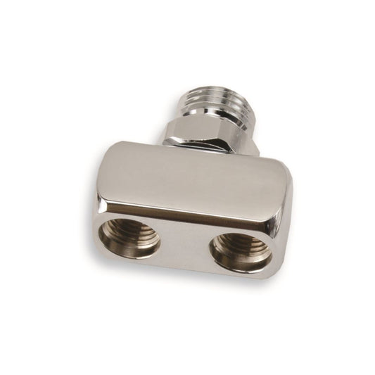 Innovate Scuba Concepts dual-port quick disconnect manifold block with threaded connections for scuba diving systems