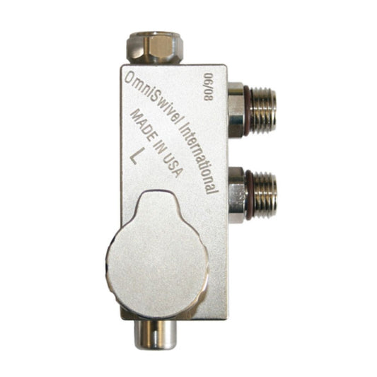 Innovate Scuba Concepts Omni Swivel International diving regulator fitting with directional flow control - Made in USA