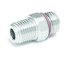 Innovate Scuba Concepts chrome-plated brass hose adapter with male threaded connections and red O-ring seal