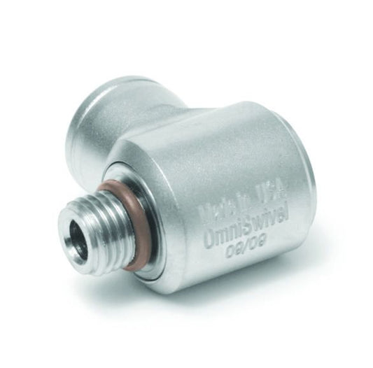 Innovate Scuba Concepts cylindrical hose adapter with male threaded connection and chrome-plated brass construction