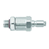 Innovate Scuba Concepts straight hose coupling connector with OmniSwivel International branding and chrome finish