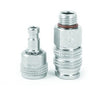 Innovate Scuba Concepts quick-release hose connector set showing male and female coupling components with chrome finish