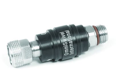Innovate Scuba Concepts extended inline hose adapter with black center body and chrome threaded connections