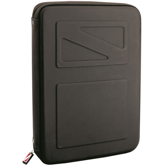 Innovate Scuba Concepts black dive log book case with embossed logo and zippered closure