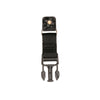 Innovate Scuba Concepts black retractable gear keeper showing extended nylon webbing strap with carabiner and dive knife attachment point