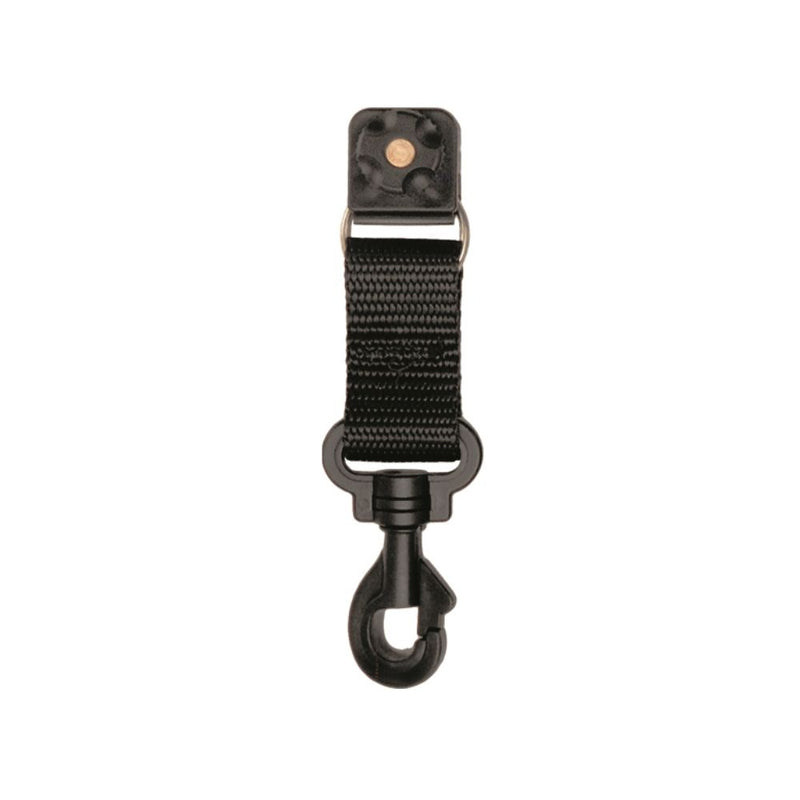 Innovate Scuba Concepts black retractable gear keeper with swivel snap hook attachment for securing diving accessories