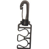 Black plastic dive gear retractor with carabiner clip and multiple attachment points